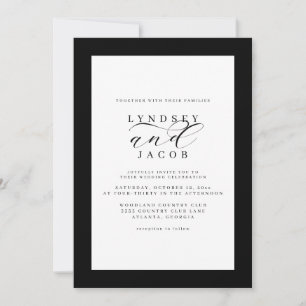 Elegant Classic Black and White Wedding Invitation