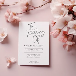 Elegant Classic Black and White Wedding Invitation