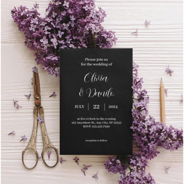 Elegant classic black and white wedding invitation flyer (Creator Uploaded)
