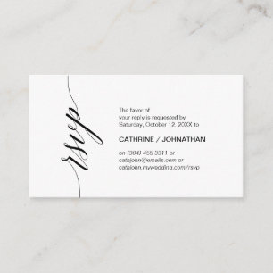 Elegant Classic, Black Script, Party RSVP Enclosure Card