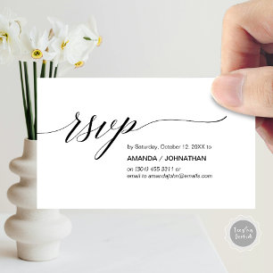 Elegant Classic, Black Script, Party RSVP Enclosure Card
