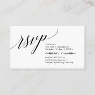 Elegant Classic, Black Script, RSVP Enclosure Card