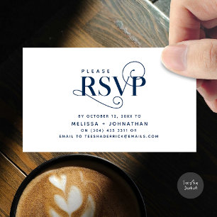 Elegant Classic, Black Script, RSVP respond Enclosure Card