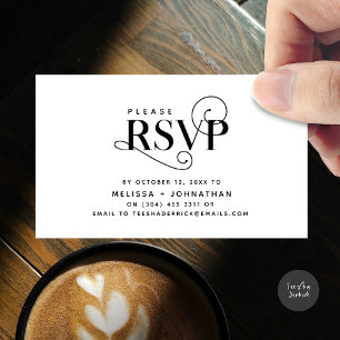 Elegant Classic, Black Script, RSVP respond Enclosure Card
