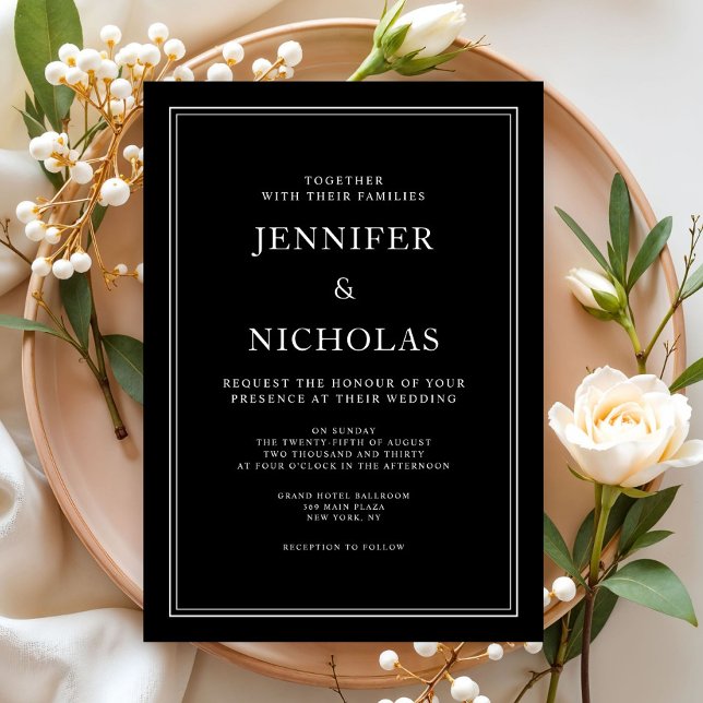 Elegant Classic Black Wedding Invitation (Elegant Classic Black Wedding Invitation)