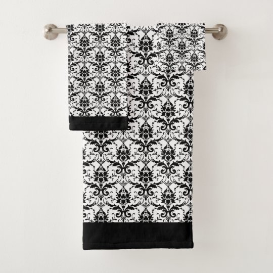 black and white towel sets