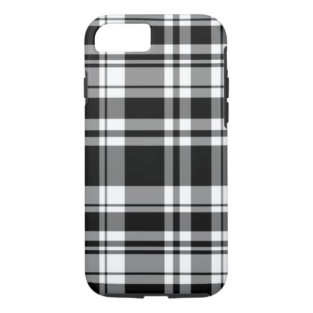 Elegant classic black white plaid pattern Case-Mate iPhone case (Back)