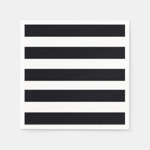 Elegant Classic Black & White Striped Chic Modern Napkin