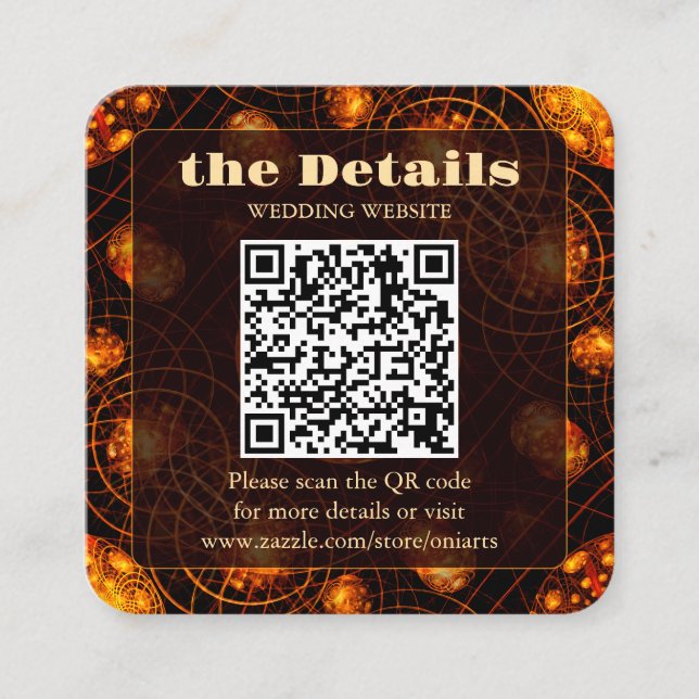 Elegant Classic Boho Modern Gold #901 Wedding Enclosure Card (Front)