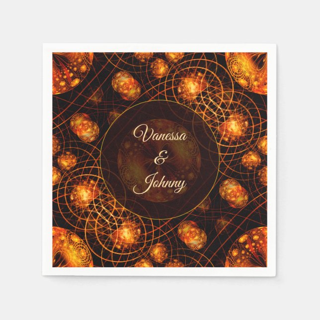 Elegant Classic Boho Modern Gold #901 Wedding Napkin (Front)