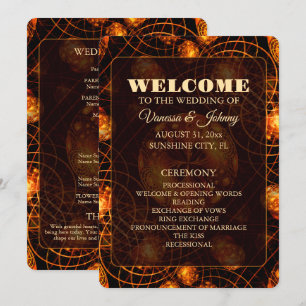 Elegant Classic Boho Modern Gold #901 Wedding Program