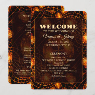 Elegant Classic Boho Modern Gold #901 Wedding Program