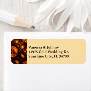 Elegant Classic Boho Modern Gold #901 Wedding Return Address Label