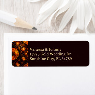 Elegant Classic Boho Modern Gold #901 Wedding Return Address Label