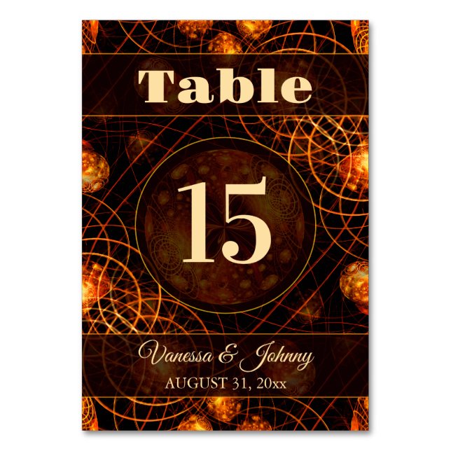 Elegant Classic Boho Modern Gold #901 Wedding Table Number (Front)