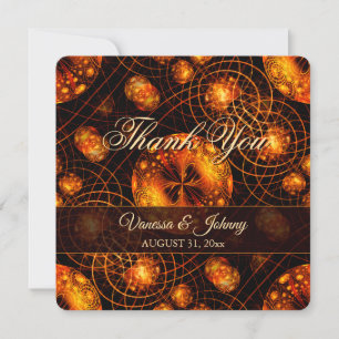 Elegant Classic Boho Modern Gold #901 Wedding Thank You Card