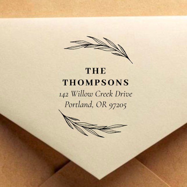 Elegant & Classic Botanical Return Address Rubber Stamp (Creator Uploaded)