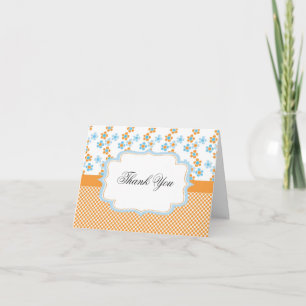 Elegant, classic, bright summer flowers thank you card