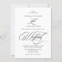Elegant Classic Calligraphy Black & White Wedding 