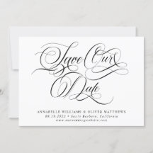 Elegant Classic Calligraphy Black & White Wedding 