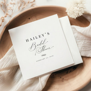 Elegant Classic Calligraphy Bridal Shower Napkin