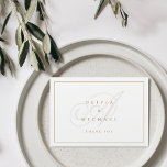 Elegant classic calligraphy monogram wedding thank thank you card<br><div class="desc">Modern classic calligraphy couple monogram and names design in colour editable gold white,  simple and elegant,  Great minimalist wedding thank you cards for vintage wedding,  traditional wedding,  classic wedding and other events. 
See all the matching pieces in collection.</div>