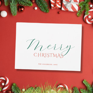 Elegant classic calligraphy script christmas Card