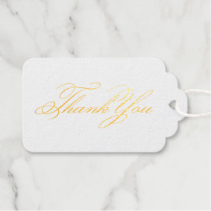 Elegant Classic Calligraphy Thank You Gift Tags