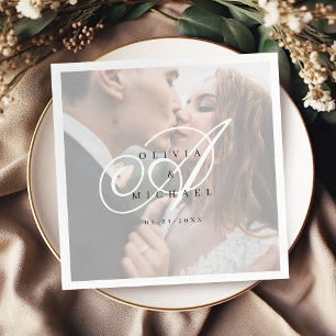 Elegant classic calligraphy vintage wedding  napkin