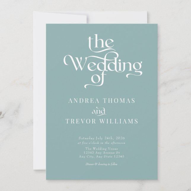Elegant Classic Calligraphy Wedding Invitation (Front)