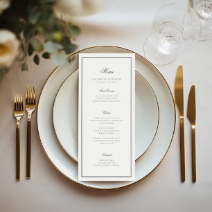 Elegant Classic Calligraphy Wedding Menu