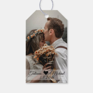 elegant classic calligraphy wedding photo chic gift tags