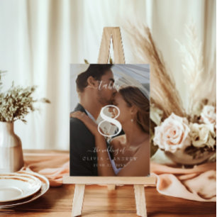 Elegant Classic Calligraphy Wedding Photo  Table Number
