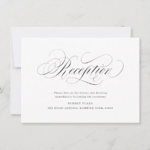 Elegant classic calligraphy wedding reception invitation