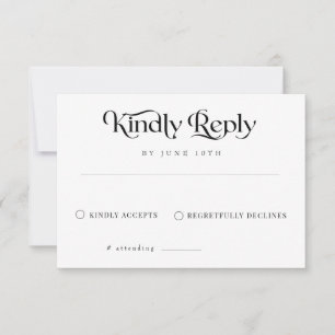 Elegant Classic Calligraphy Wedding  RSVP Card