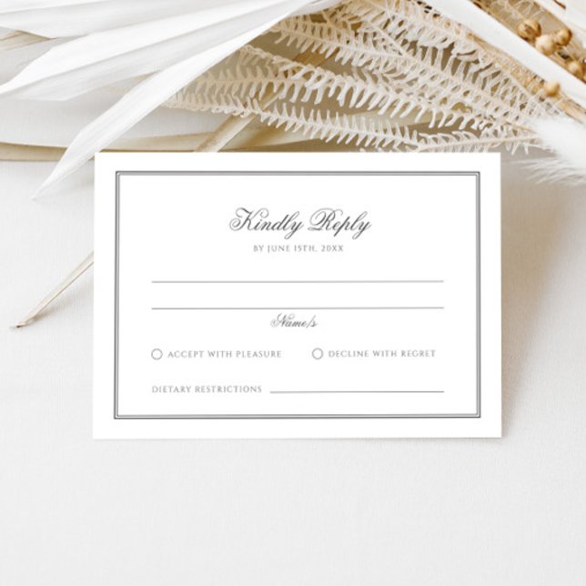 Elegant Classic Calligraphy Wedding RSVP Card (Creator Uploaded)