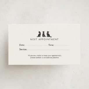 Elegant Classic Cat Grooming Appointment  Card
