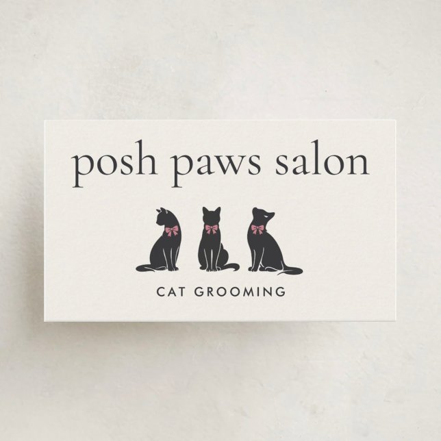 Elegant Classic Cat Grooming Business Card (Creator Uploaded)