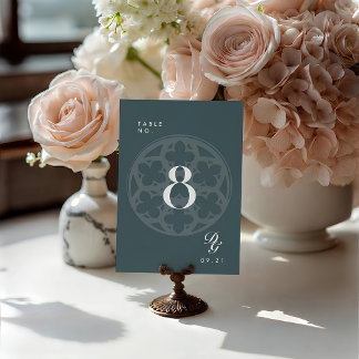 Elegant Classic Cathedral Orion Blue Table Number