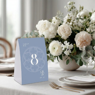 Elegant Classic Cathedral Sky Blue Table Number