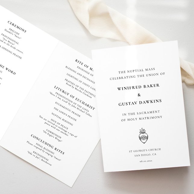 Elegant Classic Catholic Wedding Program (Creator Uploaded)
