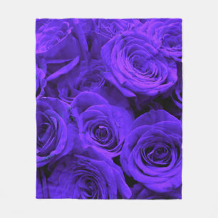 Elegant classic chic purple roses fleece blanket