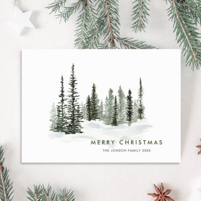 Elegant Classic Christmas Winter Forest Holiday Card (Creator Uploaded)