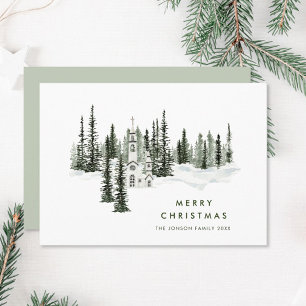 Elegant Classic Christmas Winter Forest Holiday Card