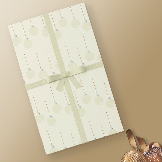  Elegant Classic Cream Christmas Baubles Wrapping Paper (Cream Baubles Wrapping Paper)