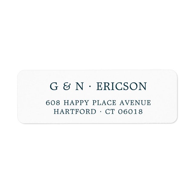 Elegant Classic Deep Teal Wedding Return Address Label (Front)