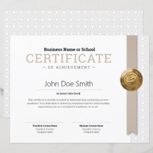 Elegant Classic Diploma Certificate gold foil seal