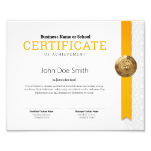 Elegant Classic Diploma Certificate gold foil seal Photo Print