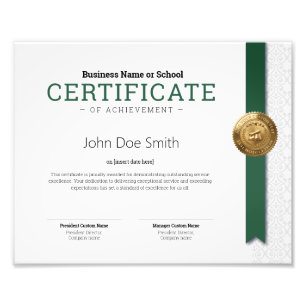 Elegant Classic Diploma Certificate gold foil seal Photo Print