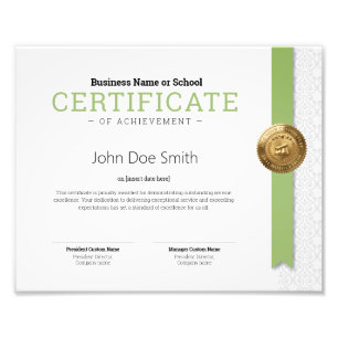 Elegant Classic Diploma Certificate gold foil seal Photo Print